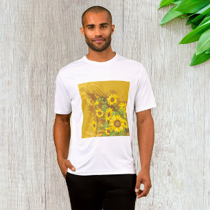 Grunge Sunflower Art Bold Rustic Yellow Floral T-Shirt