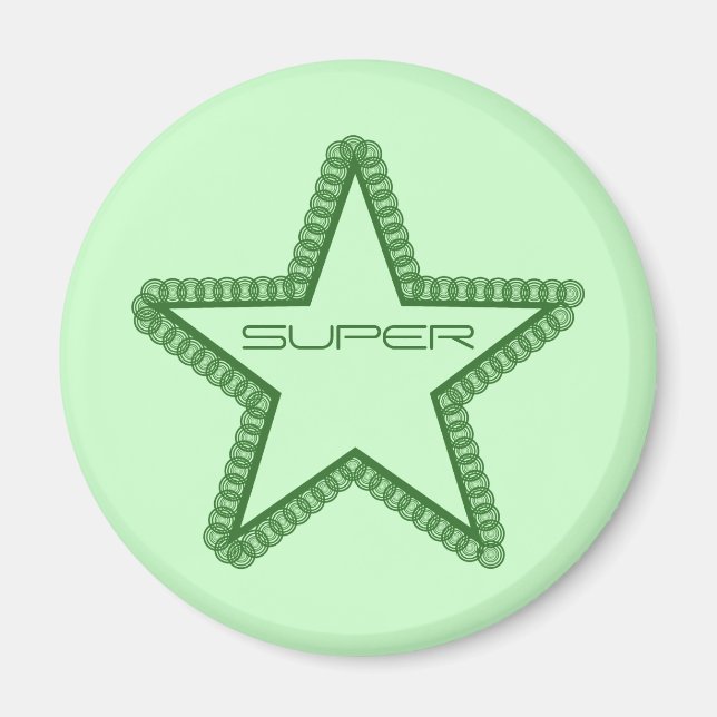 Grunge Superstar Magnet, Forest Green Magnet (Front)