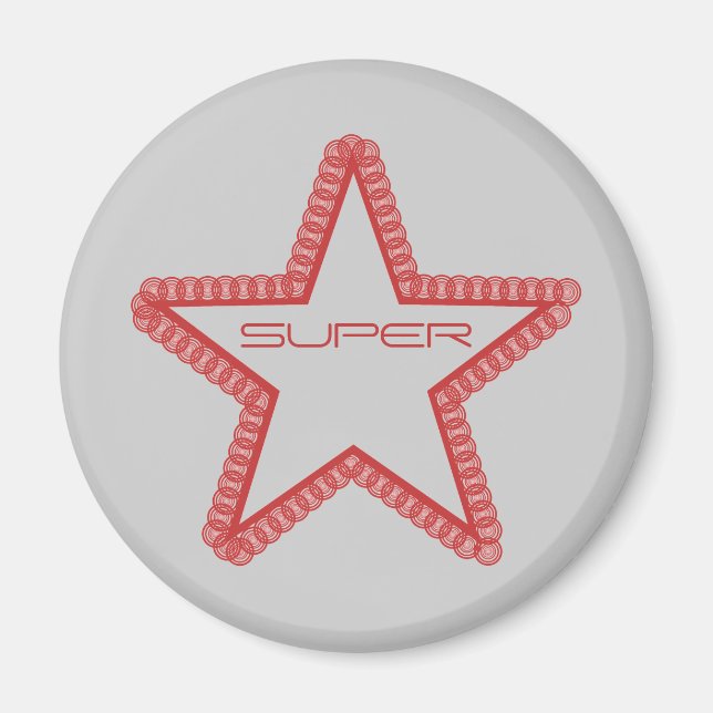 Grunge Superstar Magnet, Red Magnet (Front)