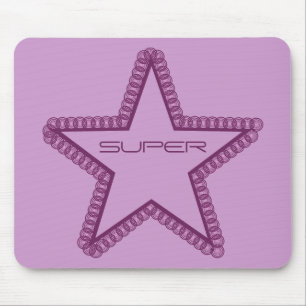 Grunge Superstar Mousepad, Purple Mouse Pad