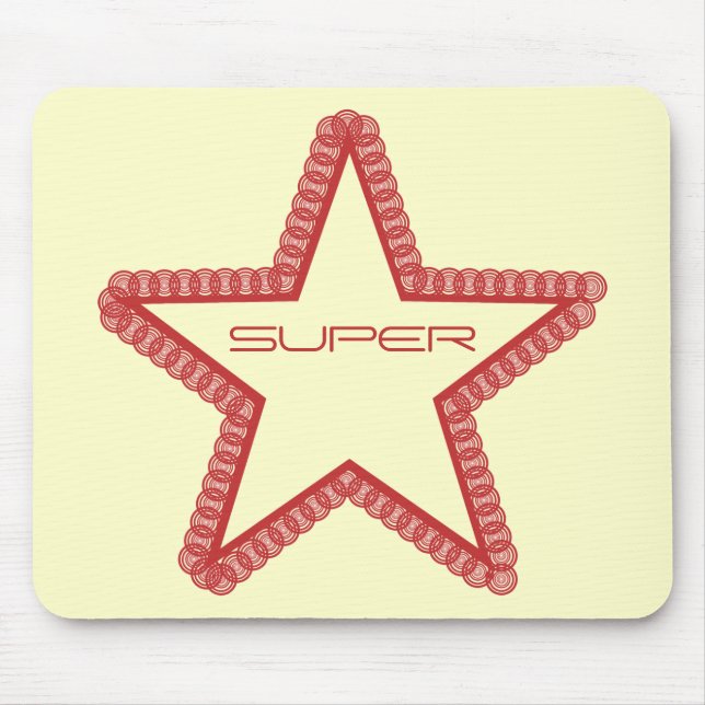Grunge Superstar Mousepad, Red Mouse Pad (Front)