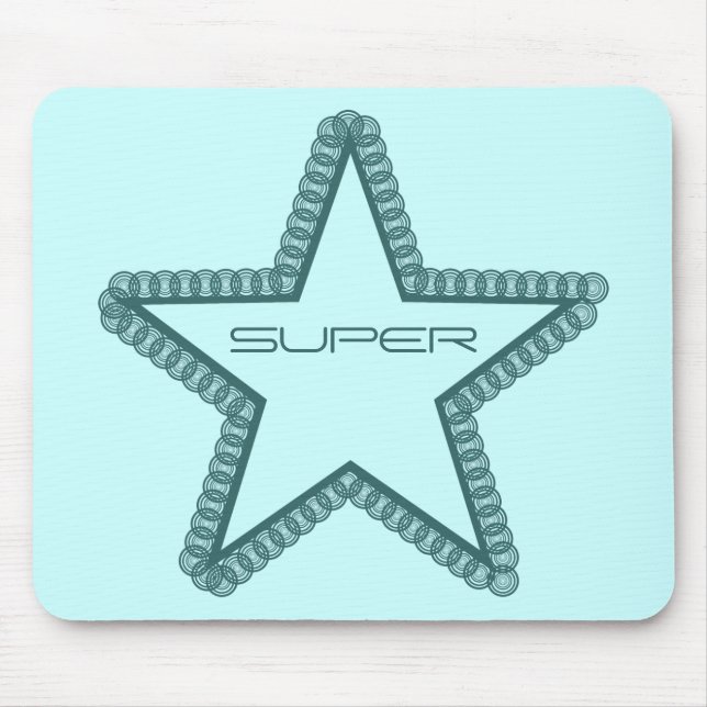 Grunge Superstar Mousepad, Teal Mouse Pad (Front)