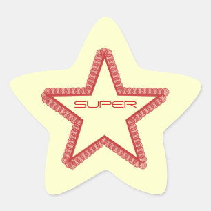 Grunge Superstar Star Stickers, Red Sticker