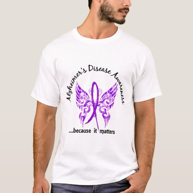 Grunge Tattoo Butterfly 6.1 Alzheimer's Disease T-Shirt (Front)