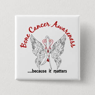 Grunge Tattoo Butterfly 6.1 Bone Cancer 15 Cm Square Badge