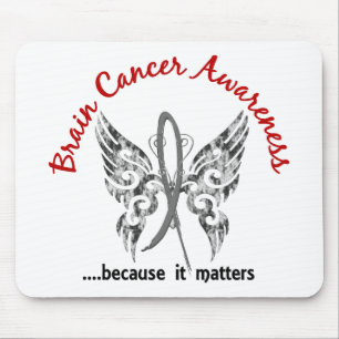 Grunge Tattoo Butterfly 6.1 Brain Cancer Mouse Pad