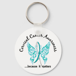 Grunge Tattoo Butterfly 6.1 Cervical Cancer Key Ring