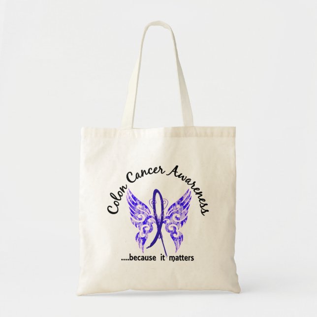 Grunge Tattoo Butterfly 6.1 Colon Cancer Tote Bag (Front)