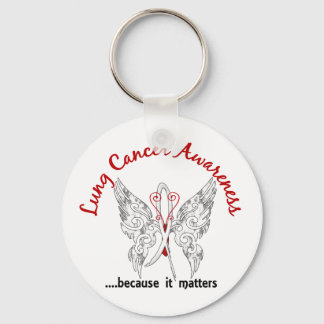 Grunge Tattoo Butterfly 6.1 Lung Cancer Key Ring