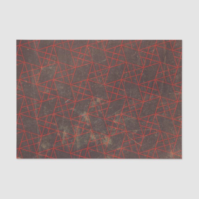 Grunge Texture Elegant Classy Weathered Red Grey Tissue Paper (Front)