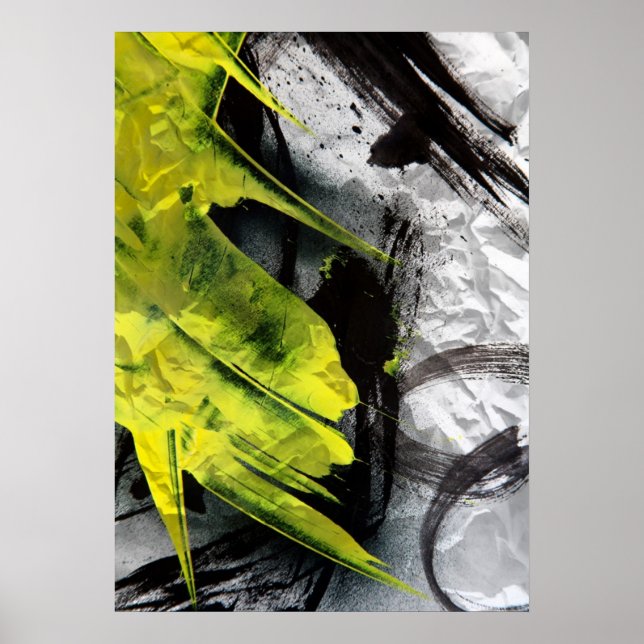 Grunge texture expressive brush strokes poster (Front)