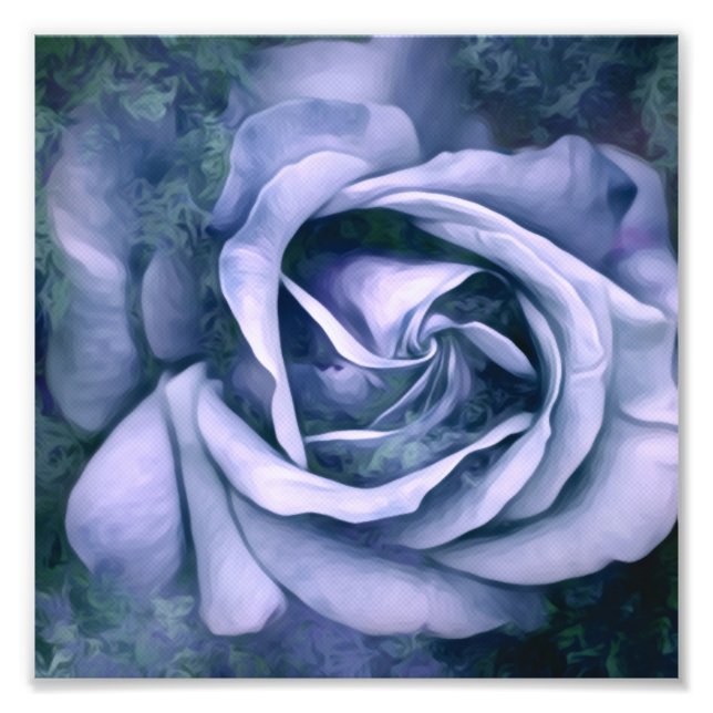 Grunge Texture Painted Rose Photo Print (Front)