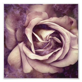 Grunge Texture Painted Rose Photo Print