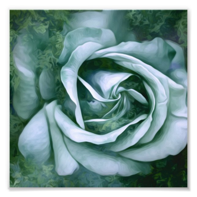 Grunge Texture Painted Rose Photo Print (Front)