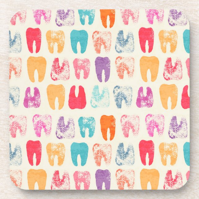 Grunge Tooth Pattern Coaster (Front)
