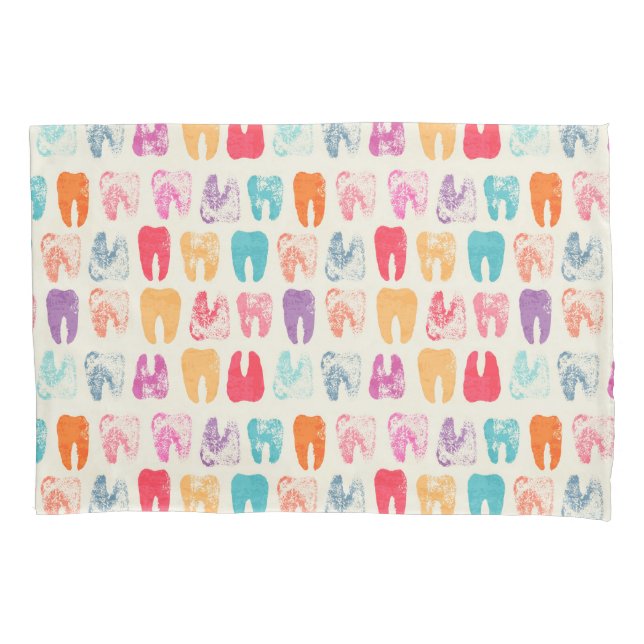 Grunge Tooth Pattern Pillowcase (Front-Left)