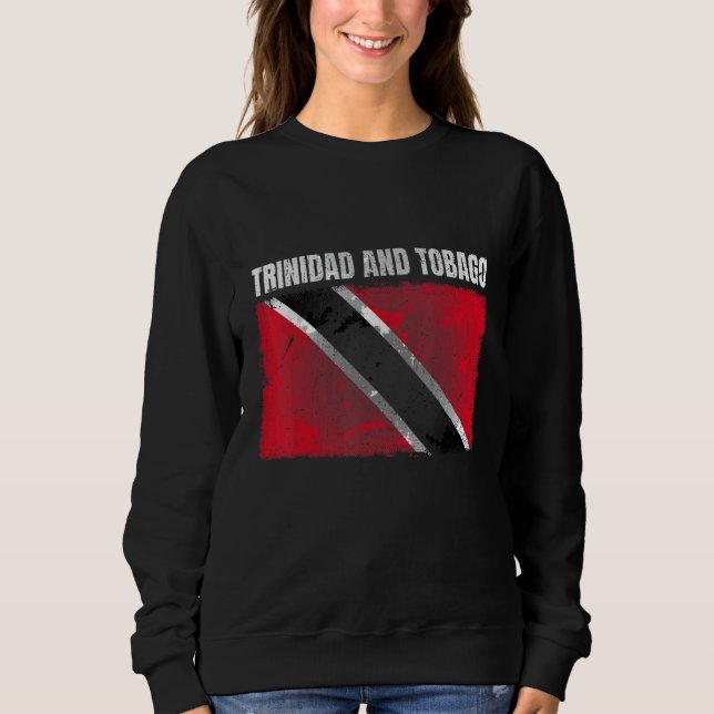Grunge Trinidad And Tobago Flag Print Trinidadian  Sweatshirt (Front)