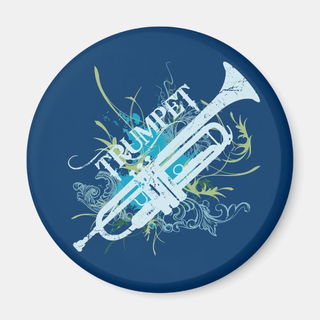Grunge Trumpet Magnet (Front)