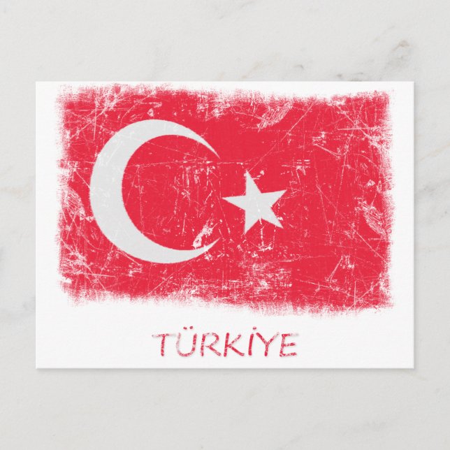 Grunge Turkey Flag Postcard (Front)