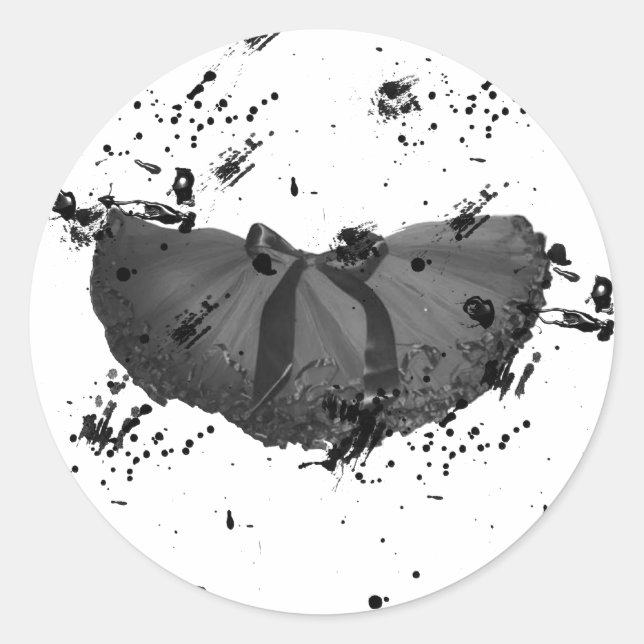 Grunge Tutu Classic Round Sticker (Front)