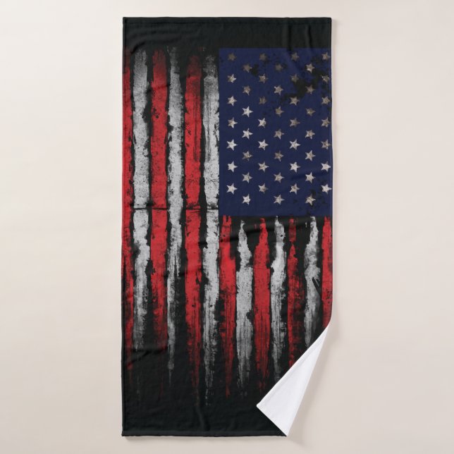 Grunge U.S.A flag Bath Towel (Bath Towel)