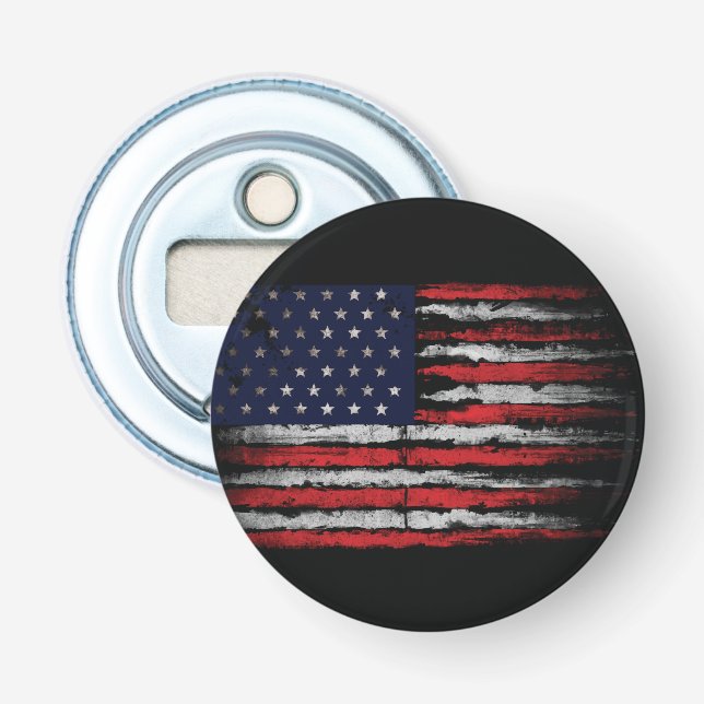 Grunge U.S.A flag Bottle Opener (Front)