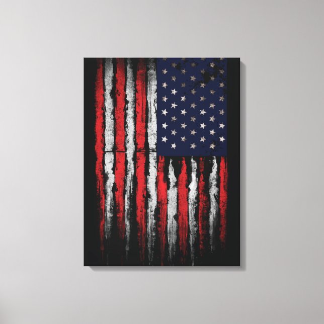 Grunge U.S.A flag Canvas Print (Front)