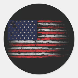 Grunge U.S.A flag Classic Round Sticker