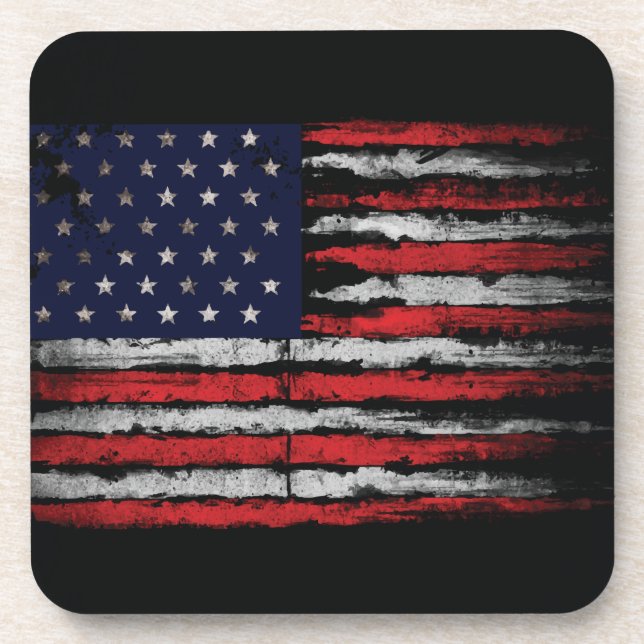 Grunge U.S.A flag Coaster (Front)