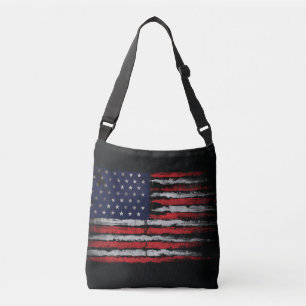 Grunge U.S.A flag Crossbody Bag