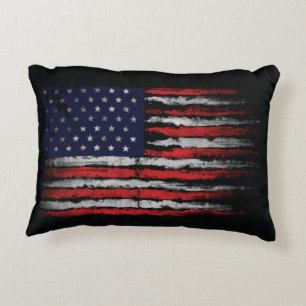 Grunge U.S.A flag Decorative Cushion