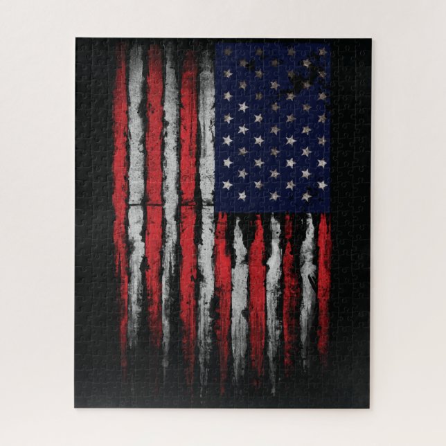 Grunge U.S.A flag Jigsaw Puzzle (Vertical)