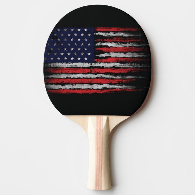 Grunge U.S.A flag Ping Pong Paddle (Front)