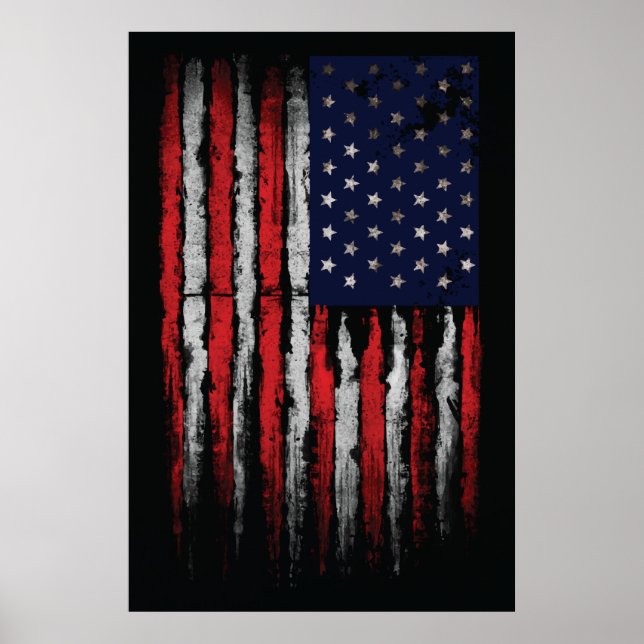 Grunge U.S.A flag Poster (Front)