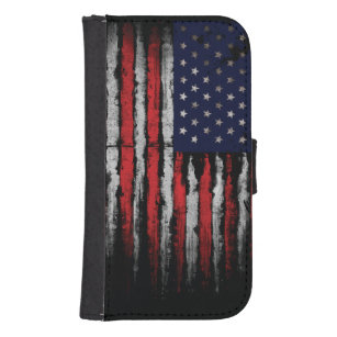 Grunge U.S.A flag Samsung S4 Wallet Case