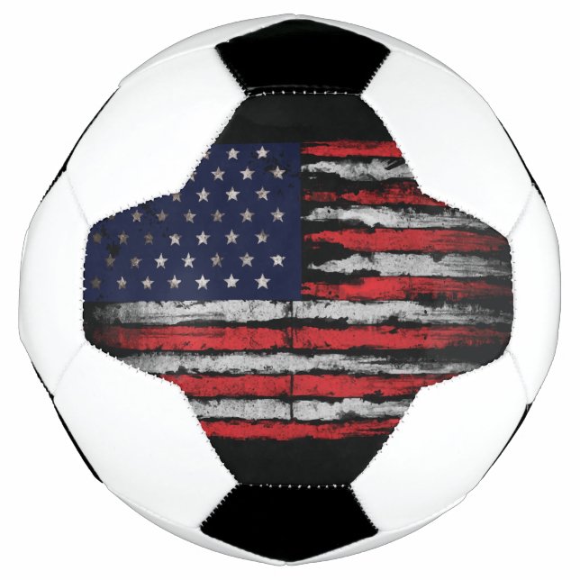 Grunge U.S.A flag Soccer Ball (Front)