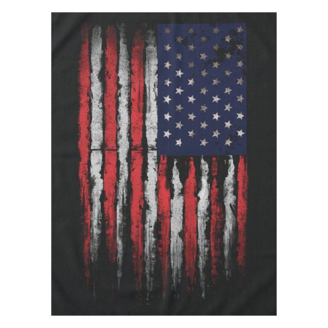 Grunge U.S.A flag Tablecloth (Front)