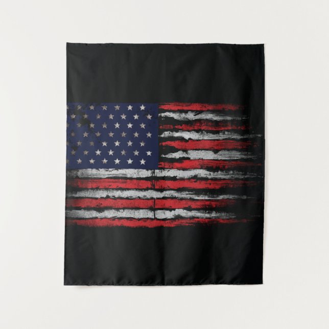 Grunge U.S.A flag Tapestry (Front)