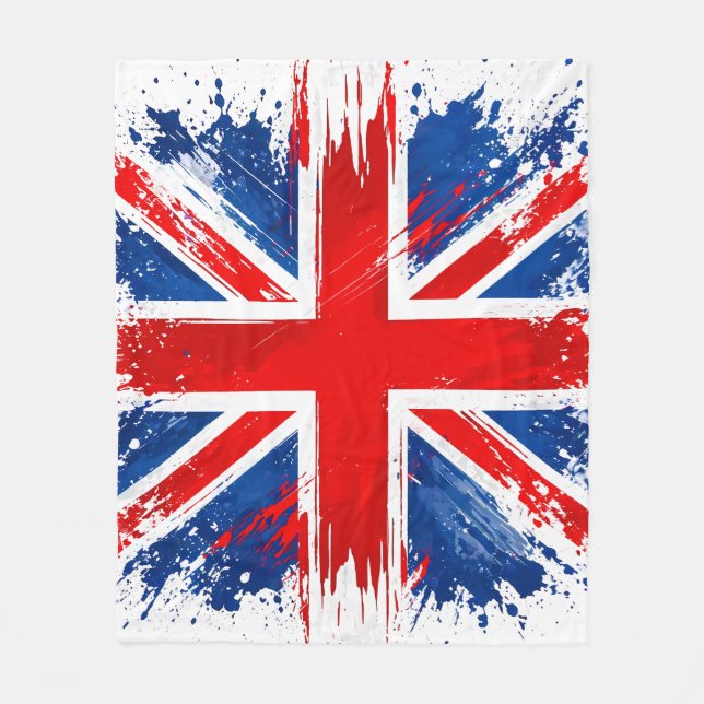 Grunge UK Flag Throw Blanket (Front)