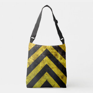 Grunge under construction stripes crossbody bag