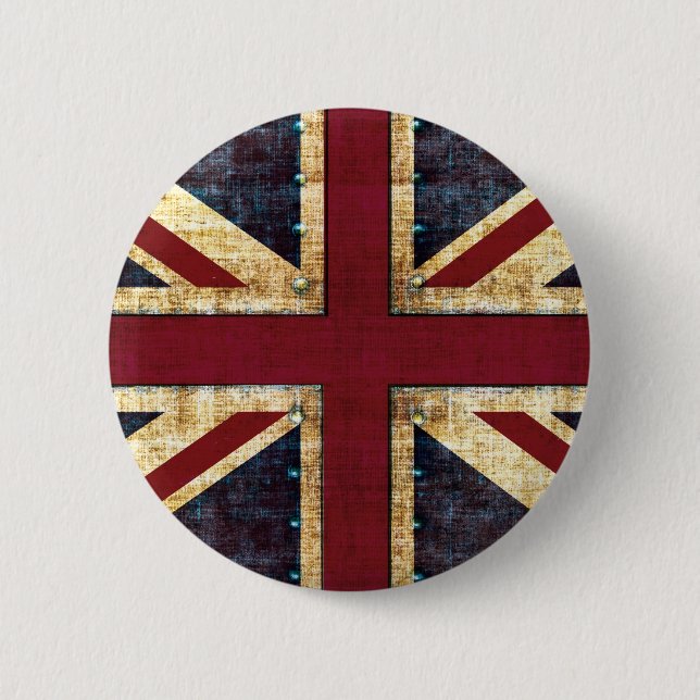 Grunge Union Jack - classic 6 Cm Round Badge (Front)