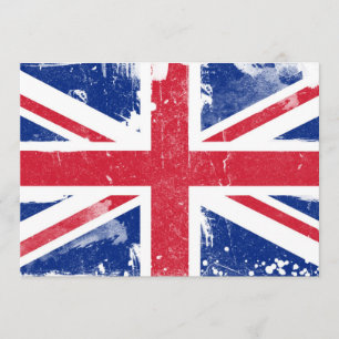 Grunge Union Jack flag Invitation