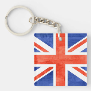Grunge United Kingdom Flag Key Ring