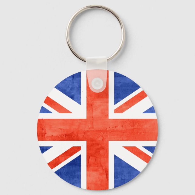 Grunge United Kingdom Flag Key Ring (Front)