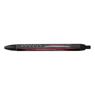 Grunge USA flag Black Ink Pen