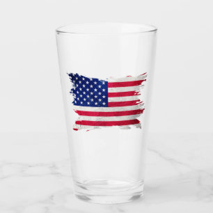 Grunge USA flag, Brush stroke, American flag, USA Glass