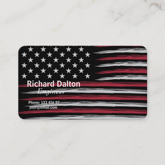Grunge USA flag Business Card (Front)