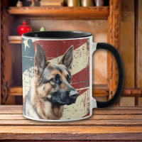 Grunge USA Flag German Shepherd Dog