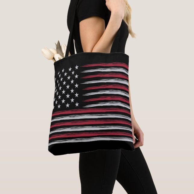 Grunge USA flag Tote Bag (Close Up)