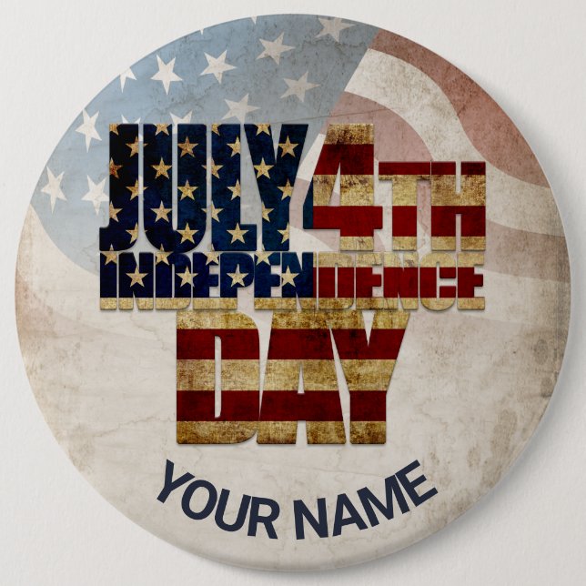 Grunge USA July 4th Independence Graphic 6 Cm Round Badge (Front)